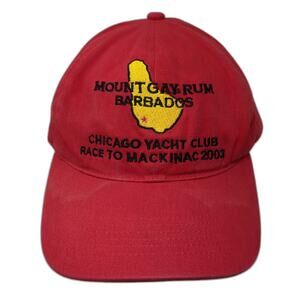 Mount Gay Rum Barbados Slideback Hat Red OS Chicago Yacht Club Mackinac 2008